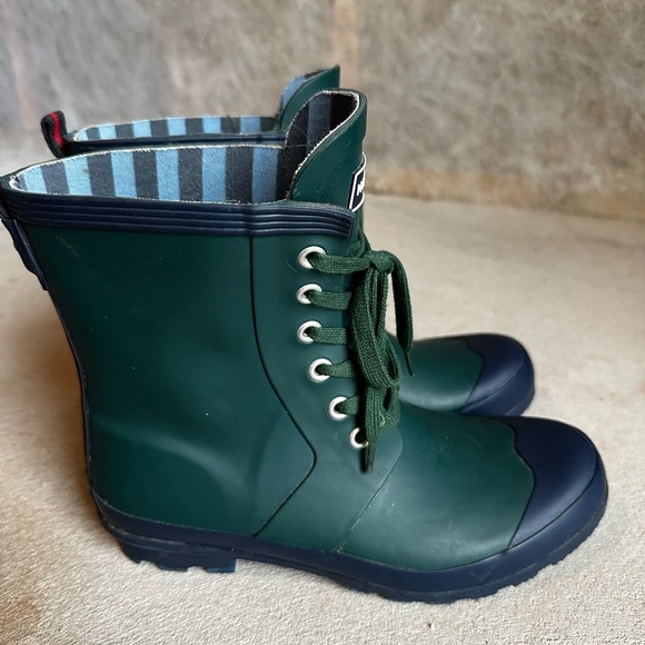 Tommy Hilfiger Renegade Ankle Rain Boots Green/Blue Womens size 6. EUC - Picture 10 of 12
